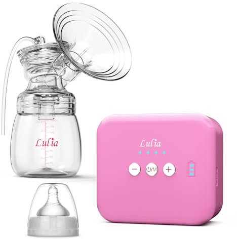Portable Electric Breast Pump Strong Suction Pain-Free Breast Pump Ultra-Quiet Rechargeable Breast Pump for Travel and Home BPA-Free Reflux Protection (Pink)