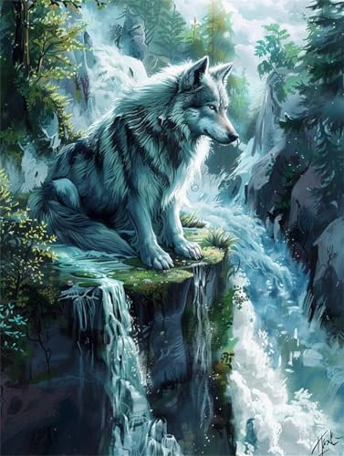 Peinture par Numero Adulteforêt Peinture Numero Enfant, Bricolage Loisirs Créatifs Adultes Peinture Numero Loup Peinture par Numéro Débutants, Tableau Decoration Murale, Cadeau Femme,30x40cm LY-18060