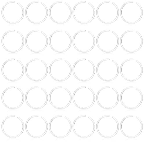 Yolev 60 Stück Klare Piercing Retainer Set 20G Acryl Nasenring Bauchring Septum Piercing Transparent Kit Augenbraue Zunge Lippe Knorpel Labret Piercings Industriestab Kunststoff Piercing Schmuck