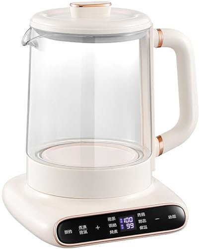 OFNHJK Hot Tea Maker, 600W Glass Electric Kettle with Tea Infuser and Temperature Control,1.5L Stainless Steel Tea Maker & Rapid Boiling, Programmable Control for your Favorite Teas and Coffee