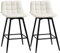 HOMCOM Conjunto de 2 Taburetes Altos de Cocina Sillas Altas de Cocina con Respaldo y Reposapiés Carga 120 kg para Bar Salón Comedor Crema