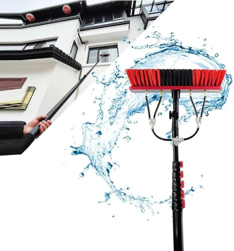 Tige télescopique en aluminium de 3,6 à 10,8m,nettoyage de vitres à tige télescopique alimentée en eau,nettoyage photovoltaïque pour panneaux solaires photovoltaïques,fenêtres,jardin d'hiver,toit 55
