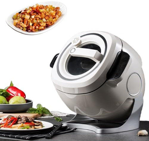 twostronking 2000 W Automatische Kochmaschine, Automatischer Topfrührer, Mit Smart Touch Panel Und 6 L Edelstahleinsatz, Kann Um 360 ° Gedreht Werden, Geeignet Zum Pfannenrühren, Schmoren, Kochen