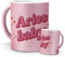 mundohuevo Tazas Únicas | Aries | Edición Especial Purpurina Rosa | Mensaje Auténtico para Amantes del Zodiaco | Cerámica Purpurina Rosa | Tazas para Café, Té... | Regalo para Fans de Horóscopos.