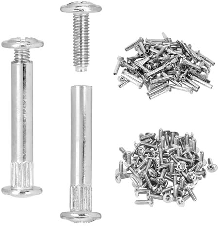 QWORK® 150 Pezzi viti di collegamento armadi, viti di collegamento, per mobili di spessore 31-40 mm