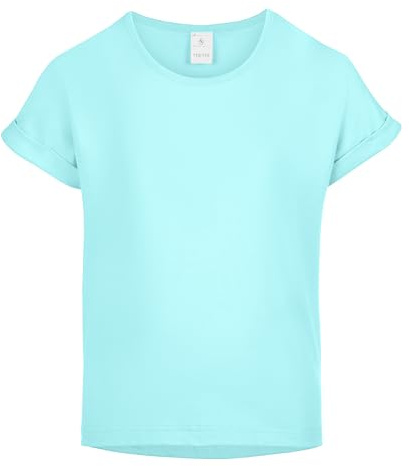 Merry Style T-Shirt für Mädchen aus weicher Baumwolle – Bequeme Mädchenkleidung MS-468 (HellTürkis, 134-140 (9-10 Jahre))