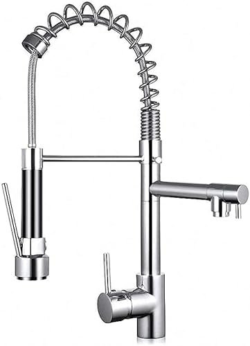 ZCCZJS Küchenarmatur Pull Down Düse Dual -Modus Wassermischer Einer Griff heißer Kalt 2 Auslass Dusche 360 Schwenkküchen -Taps