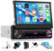 SIXTOP 1 din Autoradio avec écran 7 Pouces escamotable, Single Din Radio Autoradio avec Wired Mirrorlink，Bluetooth Mains Libres FM Type-C 2USB AUX EQ MIC SWC+Camera de recul