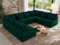 MKS MEBLE Sofa U-Form, Wohnlandschaft, Couch, Ecksofa, Couchgranitur, Polsterecke, Big Sofa XXL, Polstergarnitur - Verso U 8M - Dunkelgrün Velvet