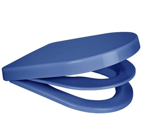 Euroshowers D Shape Multi Soft Close 2 in 1 Family Toilet Seat (Blue)
