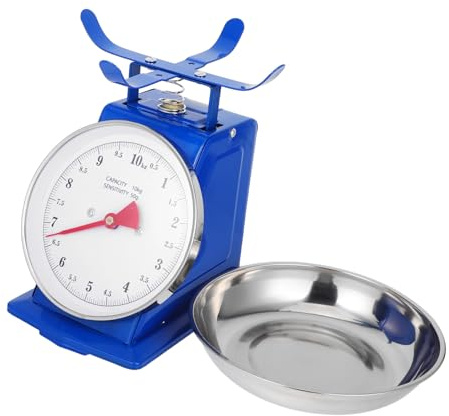 Warmhm Balance Cuisine Mécanique Analogique 10 Kg Cadre Métal Cuve Inox Amovible Sans Pile Pour Ingrédients Secs Pâtisserie Et Cuisson, Bol Détachable, Usage Polyvalent