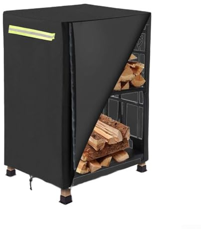 Kaminholz-Abdeckung, strapazierfähig, wasserdicht, 210D-Oxford-Gewebe, Outdoor-Holz-Lagerregal-Abdeckung, 48 x 43 x 85 cm, Kaminholz-Schutzabdeckung für Holzscheite