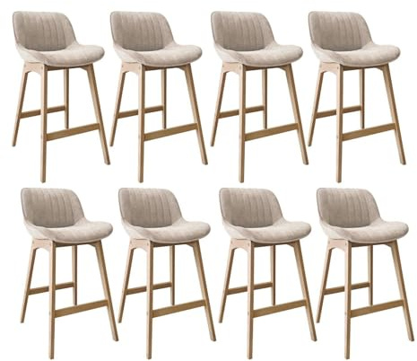 MOB-IN Hocker-Set Norden Eiche und gerippter Velours, Höhe 75 cm