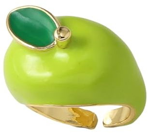 Rxgiasup Verstellbare, von Früchten inspirierte Ringe aus feinem Kupfer für Bequeme Passform, modische Kupferringe