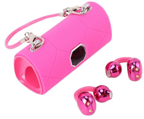 Zisemeil Auriculares con Abrazadera, Bluetooth V6.0 con Cancelación de Ruido, Auriculares con Abrazadera y Pendientes de Lazo Desmontables para el Trabajo y Fitness (Rosa)