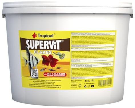 Tropical Supervit Premium Hauptfutter (Flockenfutter) für alle Zierfische, 1er Pack (1 x 11 l)