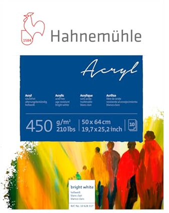 Hannemuhle: Acryl Paint-Board 50x64cm 450gsm: 10 Blatt: hochweiss: Schwergewicht: verklebt auf allen 4 Seiten