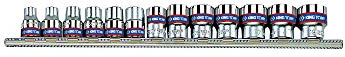 KING TONY 3013MR Jeu de Douilles Métriques sur Rail, Set de 13, 3/8, Black