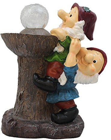 HH Home Hut Garden Gnomes Solar Light Ornament Decor Bird feeder