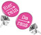 Mianova Ohrstecker Studs Buttons Silber Platte mit Spruch Hier rein, Da raus - 12mm in Pink