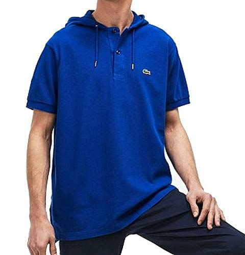 Lacoste Herren Short Sleeve 'Athleisure' Washed Pique Hood RLX, Ph3906 Poloshirt, Heritage Blue, XX-Large
