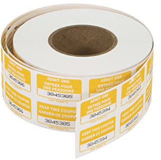 Merangue Lot de 1000 Rouleaux de Tickets Doubles numérotés (1008-4320-41-000) Jaune