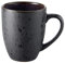 BITZ Kaffeetasse/Kaffeebecher, Tasse aus robustem Steinzeug, 30 cl, schwarz außen/dunkelblau innen