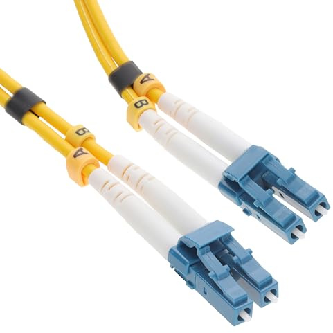 kenable OS2 Fibre Optic Cable LC to LC Single Mode Duplex 9/125 LSZH Yellow Patch Lead 3m