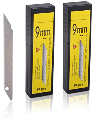 FOSHIO - Universal 30 Degree 9mm Replacement Blades, High Hardness Carbon Steel Material, Auto Vinyl Wrap, Sharp Blades, 100 Pack