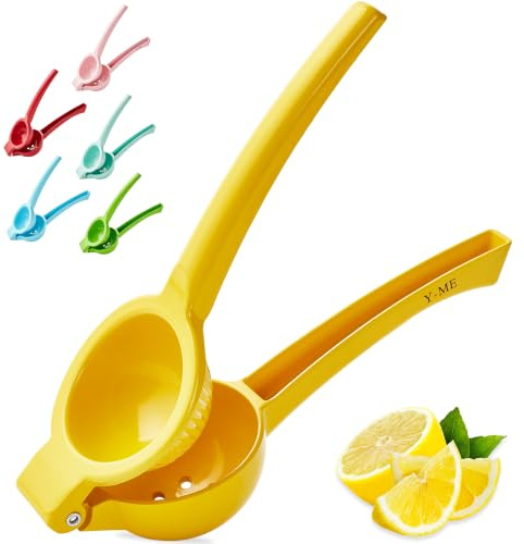 Y-ME Manual Juicer Citrus Lemon Squeezer, Fruit Juicer Lime Press Metal, Professional Hand Juicer Kitchen Tool(Yellow)