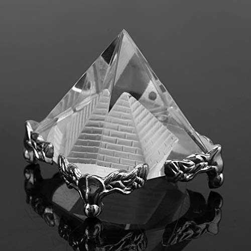 Hztyyier Crystal Pyramid, Quartz Carving Energy Generator for Meditation Yoga Healing Decor