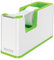 LEITZ WOW Dispenser per nastro adesivo Dual Color, Base Appesantita, Nastro adesivo da 10 mt incluso, Bianco/Verde Lime, 53641054