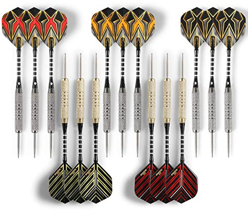 CC-Exquisite 1 Professionelles Dart-Set Mit Stahlspitze - X 15 Bilder, 18-Gramm-Darts, 15 Aluminiumschäfte, Maut Für Dartschärfer, 15 O-Ringe Und Zusätzliche 8 Ersatzflüge|