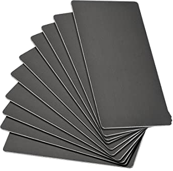 sourcing map Blank Metal Card 80x40x1mm Anodized Aluminum Plate for DIY Laser Printing Engraving Black 10 Pcs