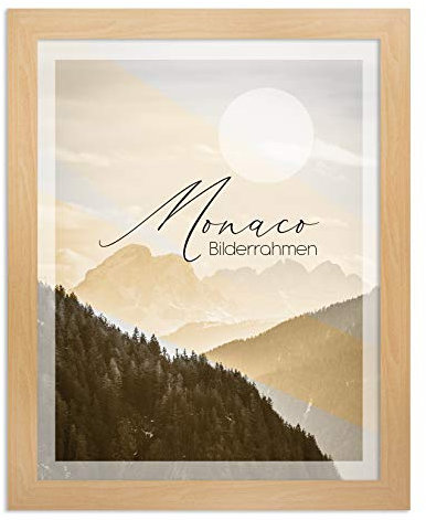 BIRAPA Fotorahmen Monaco A4 Bilderrahmen Posterrahmen Holzrahmen Buche -Optik