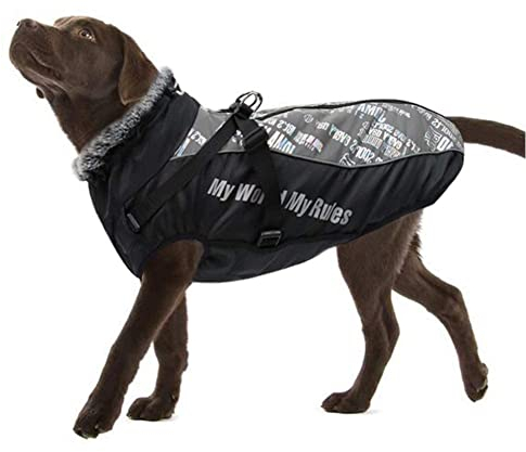 FEimaX Hundemantel Winterjacke für Hunde, Hundejacke Wasserdicht mit Weiche Plüsch Winter Warme Mantel Reflektierend Welpen Weste Haustier Kleidung für kleine Mittlere Große Hunde