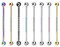 Piercingfaktor Piercing Hantel Barbell Industrial Ohr Cartilage Helix Tragus Intim Brust Stab Knorpel Langhantel mit Glitzer Kristallen Rainbow Clear