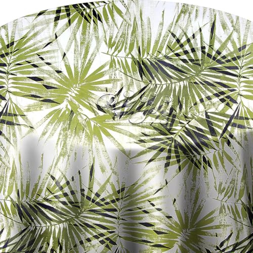 Wachstuchtischdecke Wachstuch Tischdecke Gartentischdecke Bambus Rio Grün Rund ca. 140 cm abwaschbare Wachstischdecke