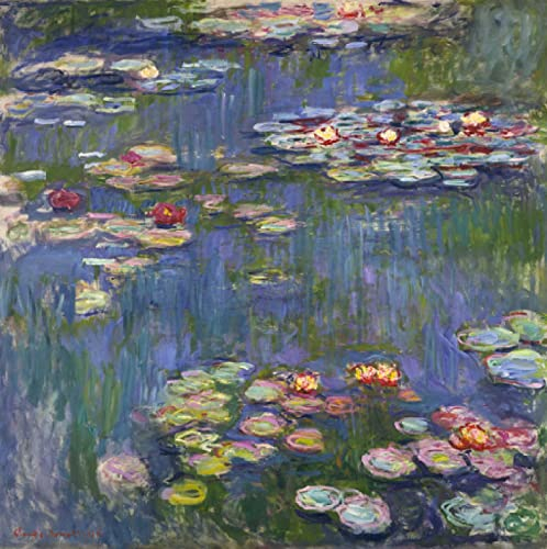 Zhyaunz DIY 5D Diamond Painting by Number Kits Claude Monet Seerosen Kreuzstich Stickerei Strass Bild Kunst Handwerk Wanddekoration 40x50cm