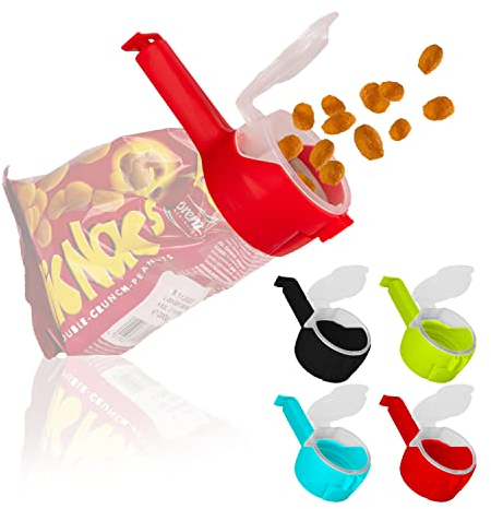 Fino CASA Lot de 4 Clips de Fermeture, Clips de Cuisine, Clips pour sachets, Distributeur de collations, Clips de fraîcheur, Clips de Sac, Clip de Fermeture, Fermeture à Clip, Clip pour sachets