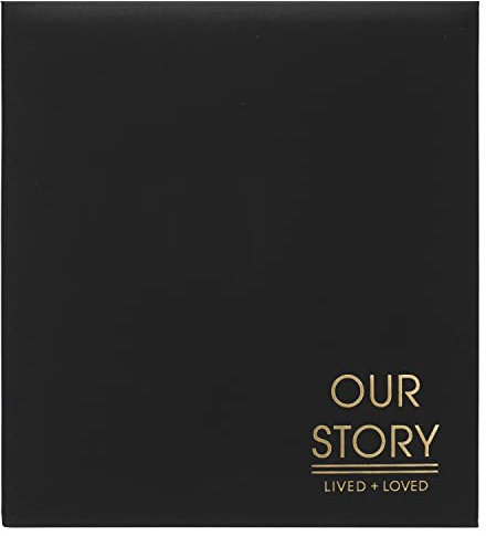 Malden International Designs 7135-56 Fotoalbum, Motiv Our Story Lived + Loved Black Stoff, gebunden, Hardcover