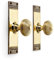 AB Hardware Solid Brass Beehive Door Knobs On Backplate Mortice Reeded Pair Set (Aged Brass)