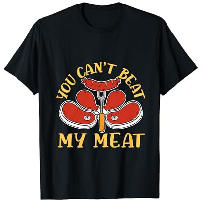 You Can't Beat My Meat Retro-BBQ Pit Reverse-Flow-Smoker T-Shirt