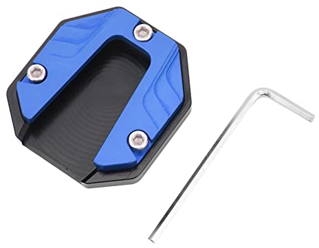Motorrad Ständerplatte, Aluminiumlegierung Universelles Motorrad Seitenständer Platten Pad Stützzubehör(Blau)