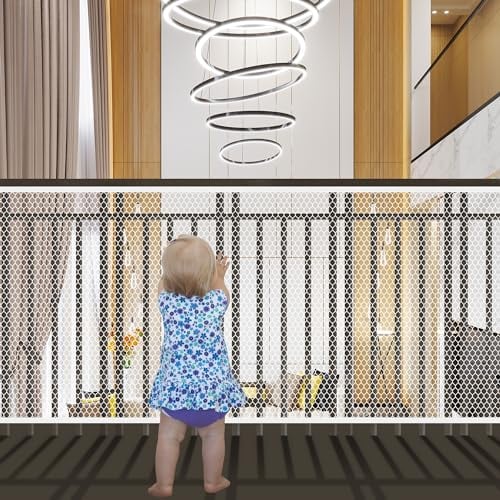 Rete di Sicurezza per Bambini, 3M Rete di Protezione per Scale, Rete per Ringhiera Balcone per Ringhiere per Scale per Bambino Animali Domestici e Giocattoli