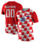 Yolovi Personalisiertes Fussballtrikot mit Namen Nummer Drucken Nationalflagge Sport Casual Trikots Fussballshirts für Herren Damen Jugendliche Croatia