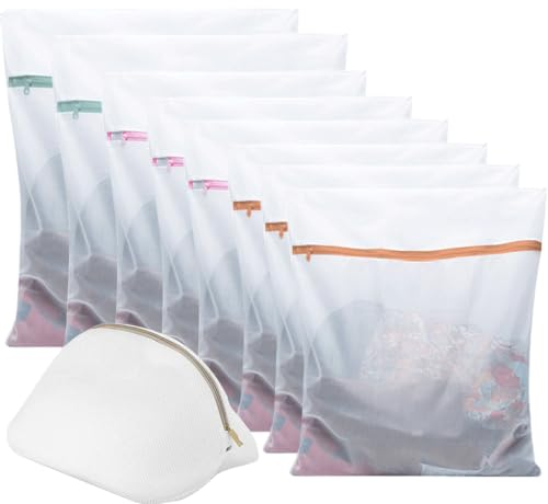 Filet Linge Machine à Laver Sous Vetement Lot de 9 Sac à Linge Voyage, Sac Filet de Lavage à Linge, Réutilisable Super Résistant à L'usure Sac à Linge à Mailles Pour Blouse, Chaussure, Lingerie