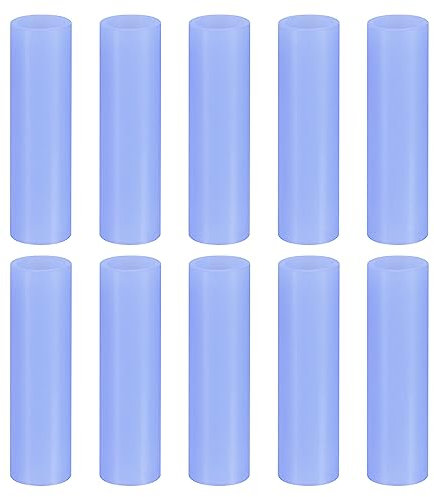 sourcing map 10pcs Silicone Paille Conseils, Métal Paille Couvertures, Doux Réutilisable Pailles Conseils pour 8mm/0.31 OD Inox Acier Pailles, Bleu