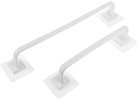 Cabilock 2 Pièces Porte-Serviettes sans Clou Étagère à Serviettes Porte-Serviettes Moderne Étagère à Essuie-Mains Porte-Serviettes Adhésif Blanche Tenture Mural Faire Tourner PP