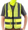 AYKRM Gilet haute visibilité jaune grande taille 4xl 5xl été Devant avec des Bandes réfléchissantes Unisexe Gilet de sécurité ventilé avec poche